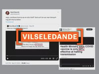 Riksdagsledamot för Sverigedemokraterna gör vilseledande påståenden om att en nyhetsvideos huvudrubrik bevisar att vaccinet mot Covid-19 är en bluff