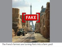 AI-generated image shared as farmers dumping hay in Paris amid ongoing protests
