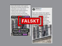 Nej, en krypskytt placerades inte vid katedralen i León som skydd mot radikala islamister i Spanien