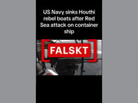 Nej, den här filmen visar inte hur den amerikanska flottan sänker en båt från Houthi-rebellerna
