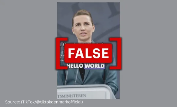 Video of Danish PM Frederiksen addressing the world is a deepfake