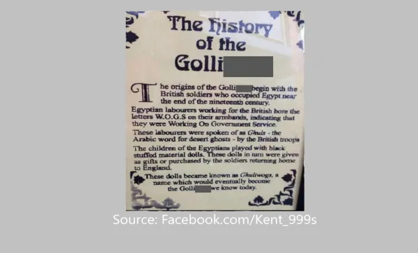 The golli*** doll does not originate from Egypt