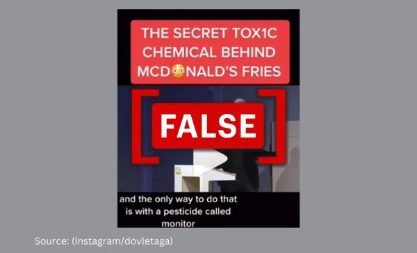 No, McDonald's french fries do not contain potatoes sprayed with a toxic pesticide called 'monitor'