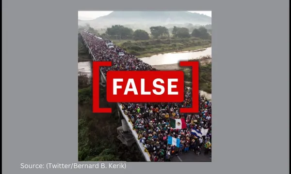 An old image of a migrants’ caravan in Mexico is being shared as a recent photograph from the U.S. border