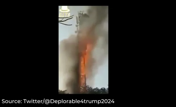 Old video of a mobile tower on fire in India falsely shared as 5G towers set on fire