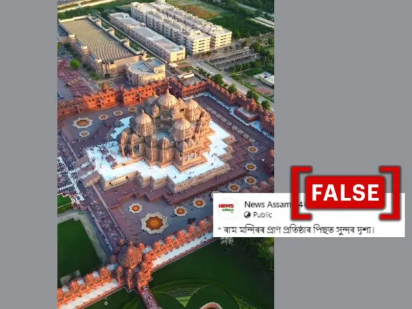 Drone footage of Delhi's Akshardham temple passed off as Ram temple in Ayodhya