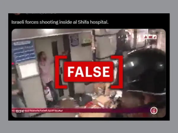 Unrelated video from 2013 shared as Israeli forces firing inside Gaza's al-Shifa hospital
