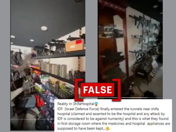 Unrelated video falsely shared as Hamas housing weapons at al-Shifa Hospital