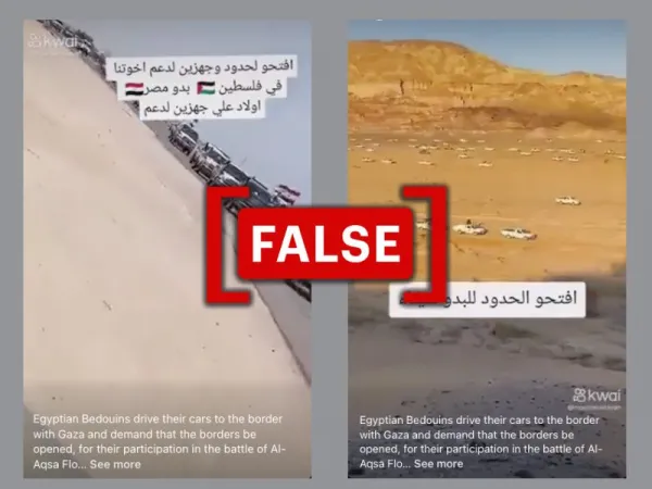 No, this video does not show Egyptian Bedouins driving to Gaza amid Israel-Hamas war