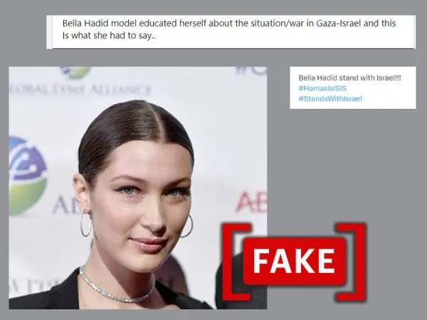 Video of model Bella Hadid declaring her support for Israel is a deepfake