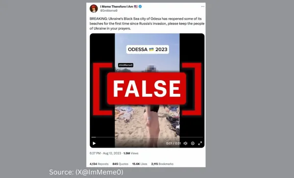A beach video filmed in Germany has been falsely presented as evidence Ukrainians are enjoying the war