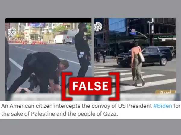 Video of protester blocking Joe Biden’s convoy is old, unrelated to Israel-Hamas conflict