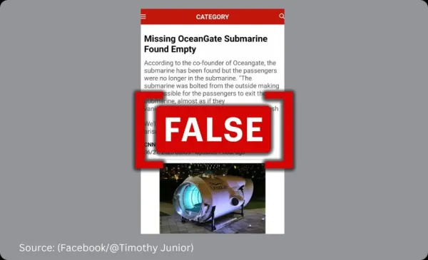 Fake CNN screenshot shared to claim Titanic-bound submarine was empty