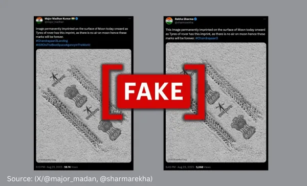 Photoshopped image shared as Chandrayaan-3’s imprint on the moon