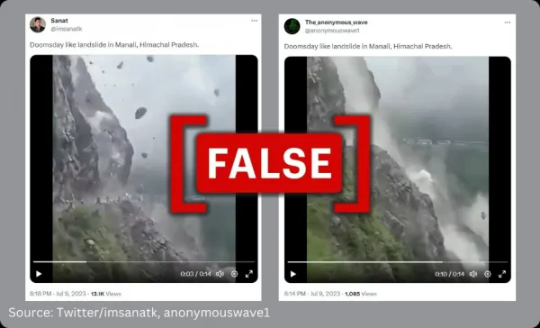 Old video of landslide shared as a recent one from Manali