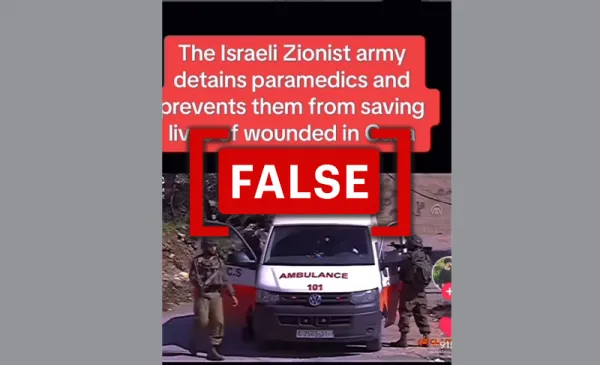 Video of Israeli forces detaining Palestinian ambulance falsely linked to the Israel-Hamas war