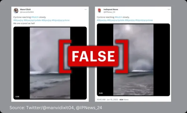 Old video of waterspout from Cyprus falsely attributed to cyclone Biparjoy