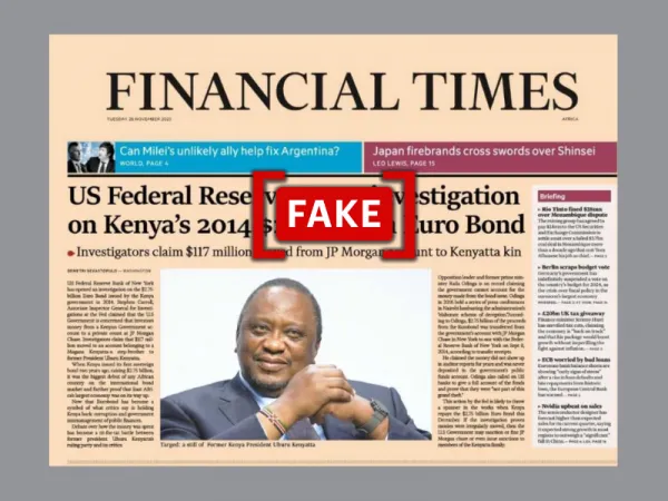 Financial Times story about U.S. probe into Kenya's 2014 Eurobond sale is fabricated
