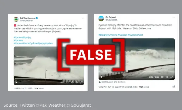 Old video from Spain falsely attributed to cyclone Biparjoy in Gujarat