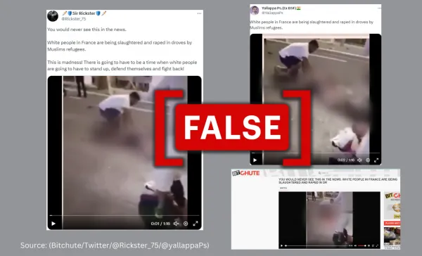 Old video of terror attack falsely shared as recent incident of violence by 'Muslim refugees' in France