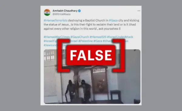 Video does not show Hamas destroying Gaza church