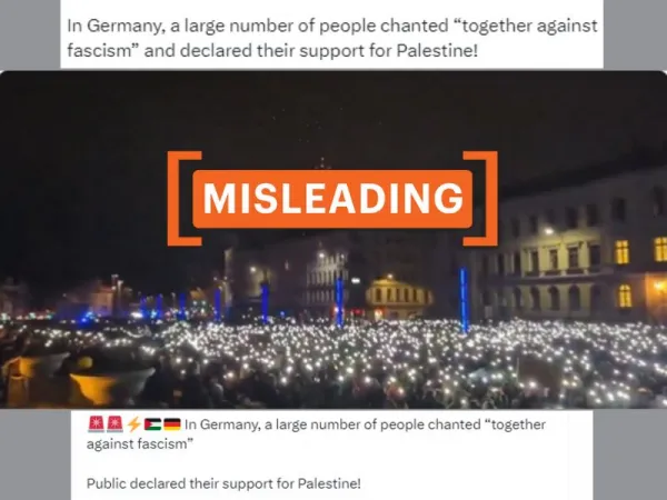 Video of protest against German political party passed off as support rally for Palestine