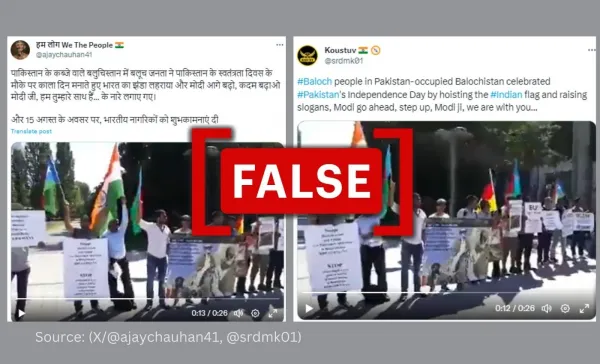 Old video from Germany shared as 'Indian flag raised in Balochistan on Pakistan's Independence Day'