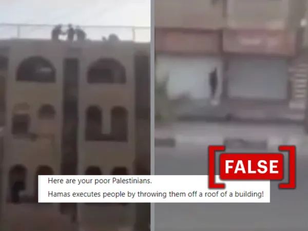 Old footage of ISIS execution shared as Hamas pushing hostages off a building