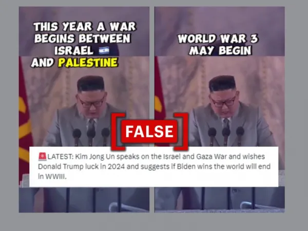 Video doesn’t show Kim Jong Un speaking about Israel-Hamas war
