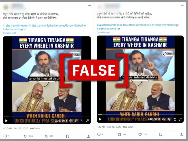 Cropped video shared to falsely claim Rahul Gandhi praised Indian PM Narendra Modi on Kashmir