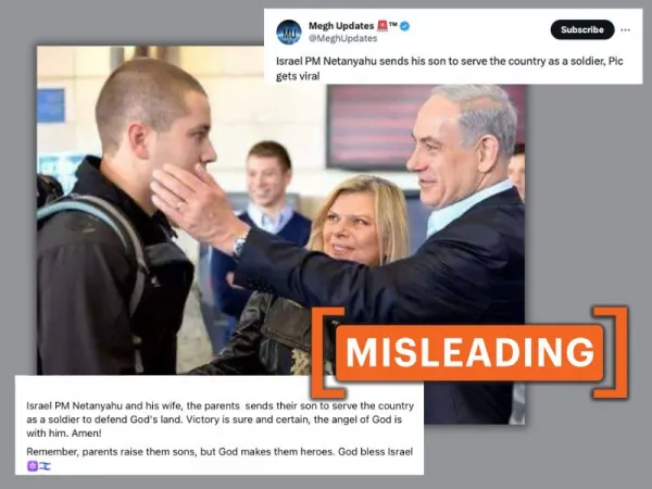 Photo of Israeli PM Netanyahu sending son off to serve in the armed forces is not recent