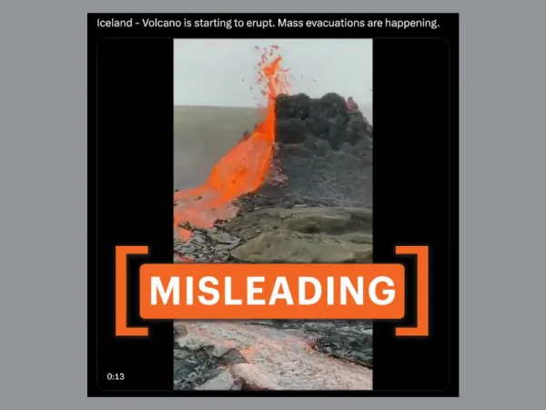 Old video shared as recent volcanic eruption in Iceland