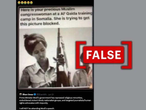 Photo doesn’t show U.S. Representative Ilhan Omar at an Al Qaeda training camp