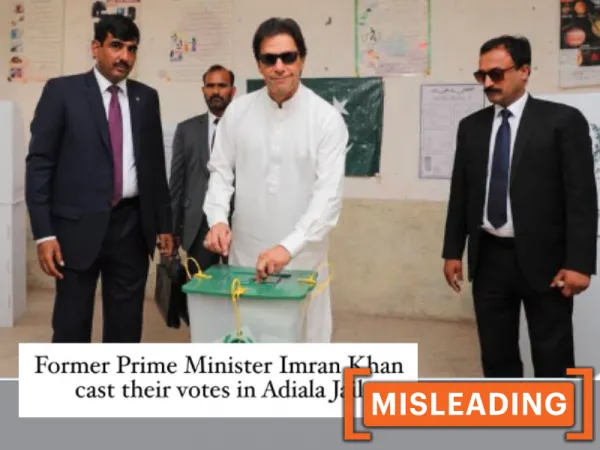 2018 image circulated to show former Pakistani PM Imran Khan casting his vote in recent polls