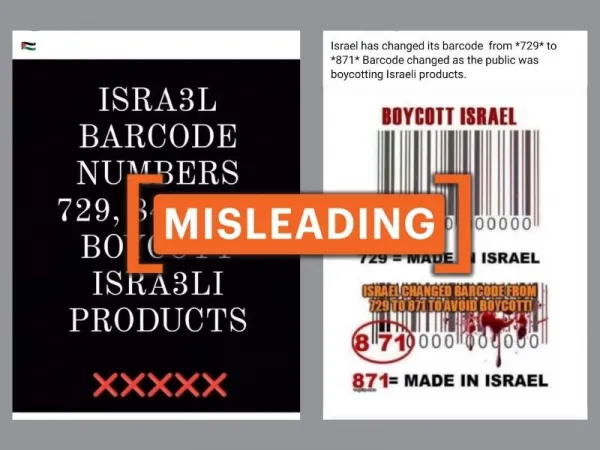 Products with 729 barcode prefix aren’t necessarily made in Israeli