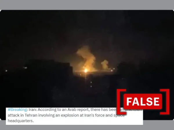No, this image does not show an attack on Iran’s IRGC Aerospace Force HQ in Tehran