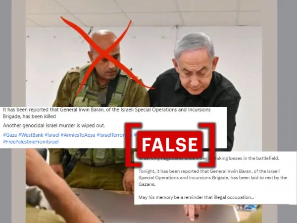Image doesn't show Israel PM with deceased IDF general 'Irwin Baran' – No such person exists!