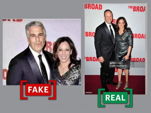 Photo showing Kamala Harris with Jeffrey Epstein is a fake