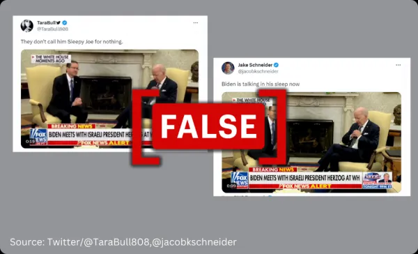 Video edited to claim Joe Biden slept during a meeting with Isaac Herzog