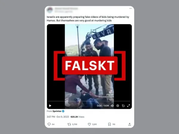 Klipp från kortfilm används för att felaktigt påstå att både Hamas och Israel producerar falska nyheter om en skadad pojke