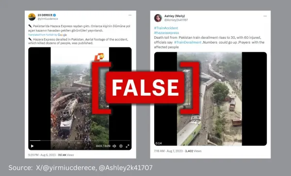 Video of train collision in India peddled as footage of Hazara Express crash in Pakistan