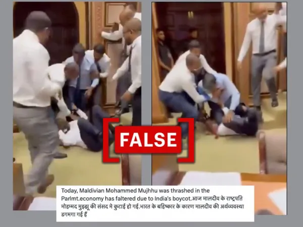 No, this video does not show Maldivian President Muizzu being attacked in parliament