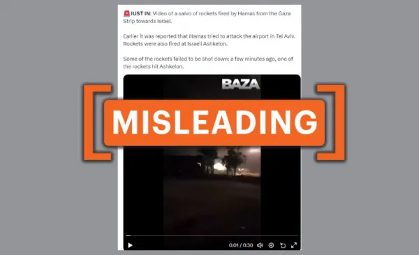Old video of 'salvo' of rockets being fired is misattributed to Hamas attack on Israel