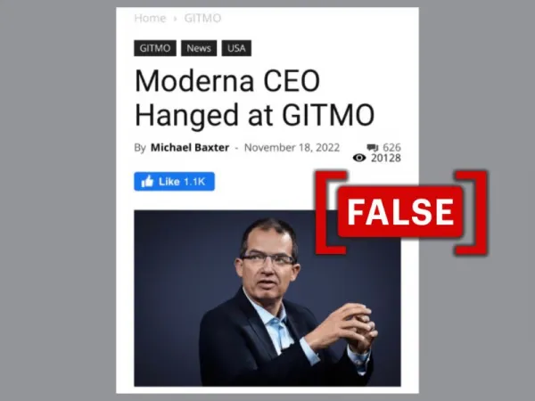 Fabricated story shared to falsely claim Moderna CEO was executed at Guantanamo Bay