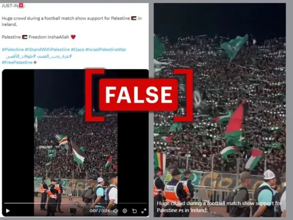 Video of football fans in Morocco supporting Palestine shared as from Ireland