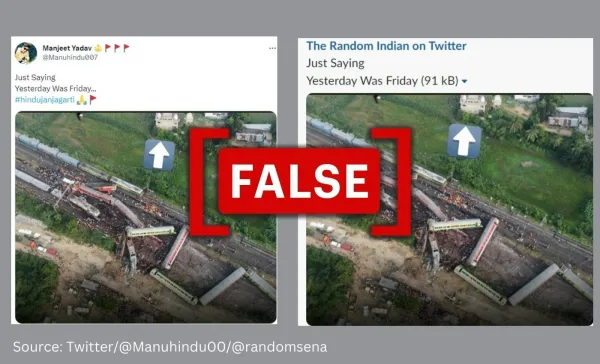 ओडिशा ट्रेन दुर्घटना स्थल के पास मौजूद इस्कॉन मंदिर की तस्वीर को मस्जिद बताकर शेयर किया गया