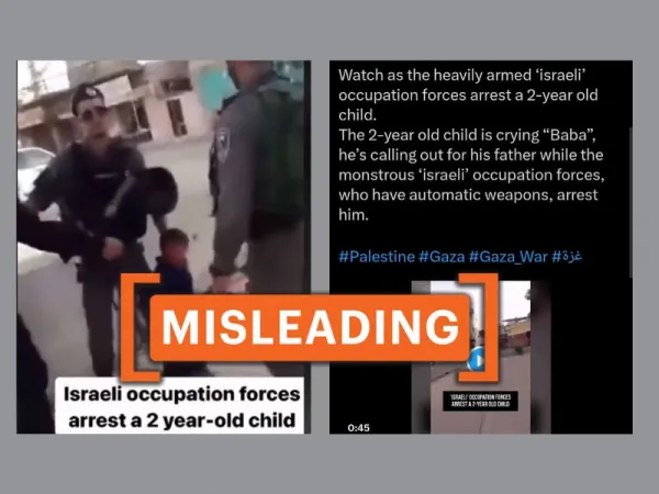 Old video of Palestinian child being detained shared as recent