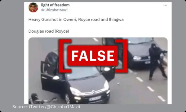 Image from 2015 Charlie Hebdo attack in Paris falsely shared as shooting in Nigeria