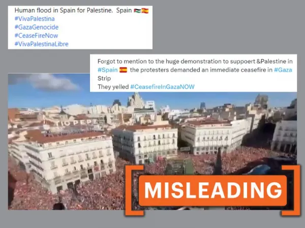 Video of protest against Spanish government is shared as pro-Palestine rally