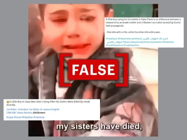 Old video of ‘crying boy’ from Syria falsely linked to Israel-Hamas war